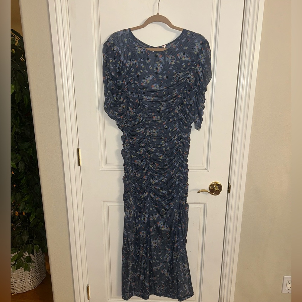 Free People Floral Rushed Maxi Dress Size Large